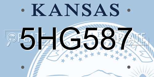 5HG587 Kansas License Plate