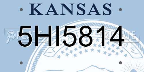 5HI5814 Kansas License Plate