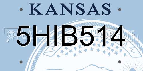 5HIB514 Kansas License Plate