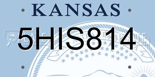 5HIS814 Kansas License Plate