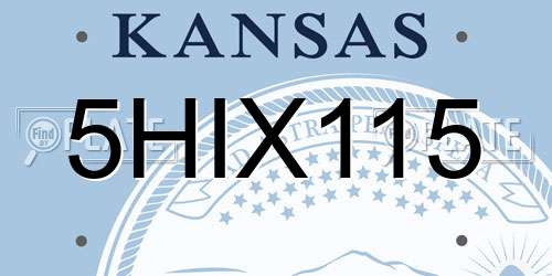 5HIX115 Kansas License Plate