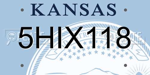 5HIX118 Kansas License Plate