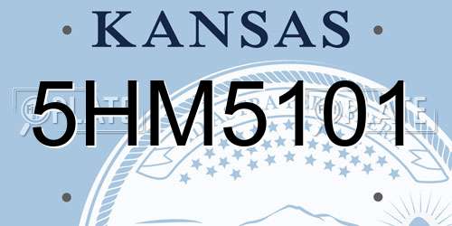 5HM5101 Kansas License Plate