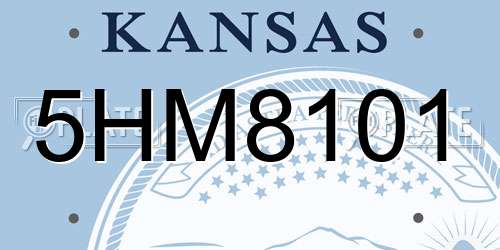 5HM8101 Kansas License Plate