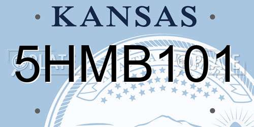 5HMB101 Kansas License Plate