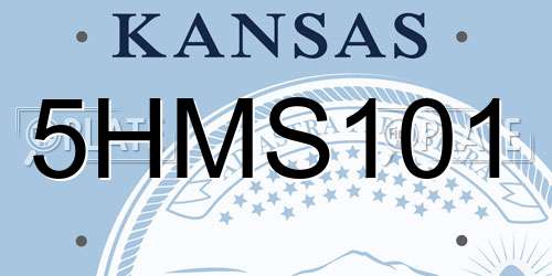5HMS101 Kansas License Plate
