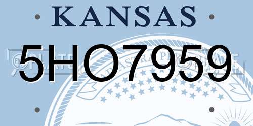 5HO7959 Kansas License Plate