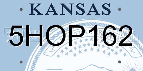 5HOP162 Kansas License Plate