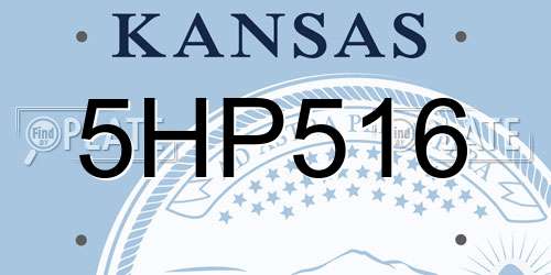 5HP516 Kansas License Plate