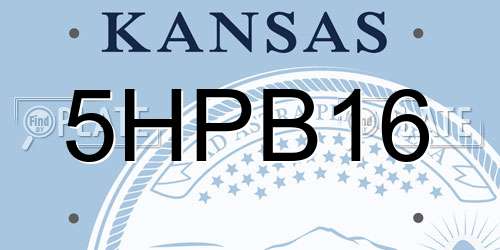 5HPB16 Kansas License Plate