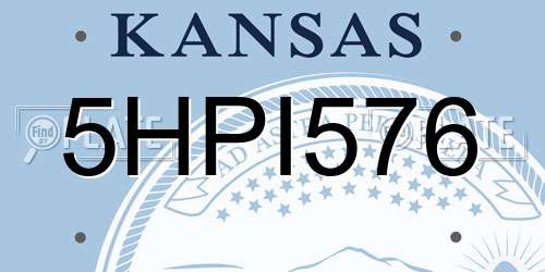 5HPI576 Kansas License Plate