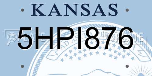 5HPI876 Kansas License Plate