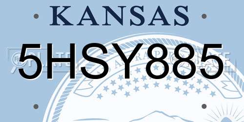 5HSY885 Kansas License Plate