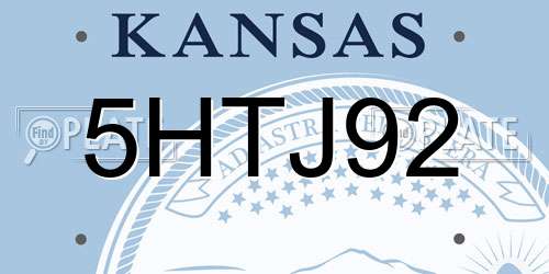 5HTJ92 Kansas License Plate