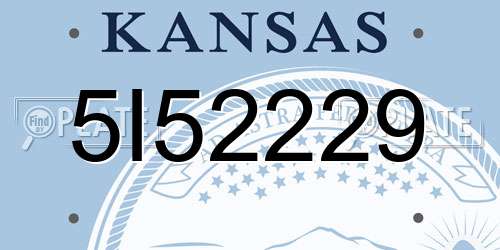 5I52229 Kansas License Plate