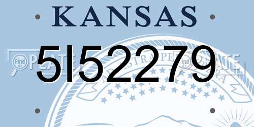 5I52279 Kansas License Plate