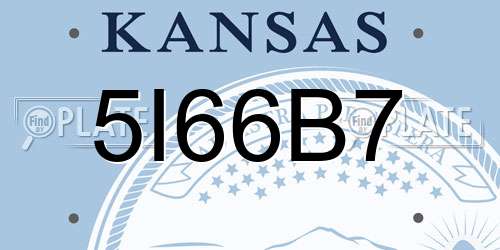5I66B7 Kansas License Plate