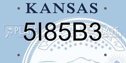 5I85B3 Kansas License Plate