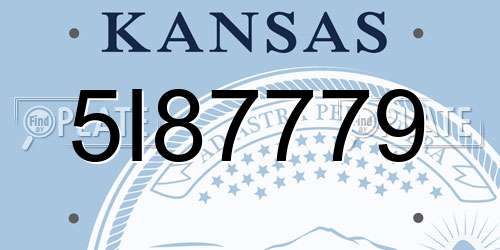 5I87779 Kansas License Plate