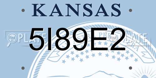 5I89E2 Kansas License Plate