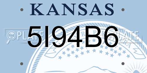 5I94B6 Kansas License Plate