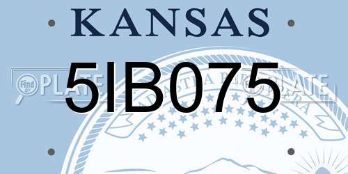 5IB075 Kansas License Plate