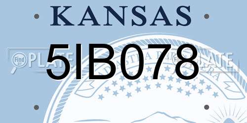 5IB078 Kansas License Plate