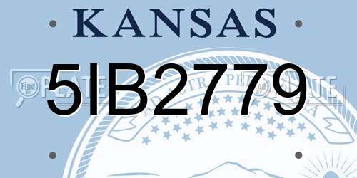 5IB2779 Kansas License Plate