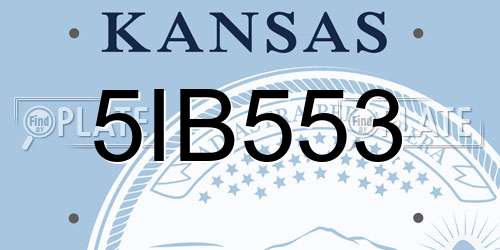 5IB553 Kansas License Plate
