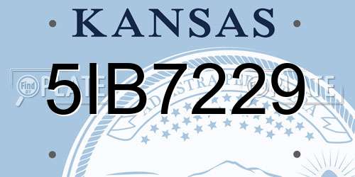 5IB7229 Kansas License Plate