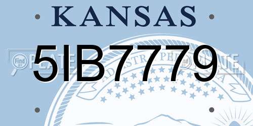 5IB7779 Kansas License Plate