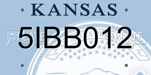 5IBB012 Kansas License Plate