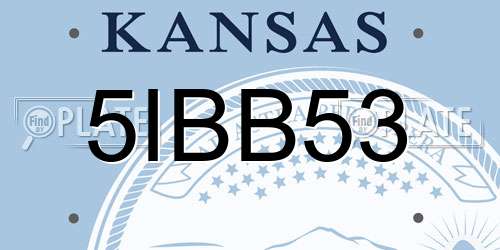 5IBB53 Kansas License Plate