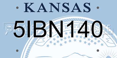 5IBN140 Kansas License Plate