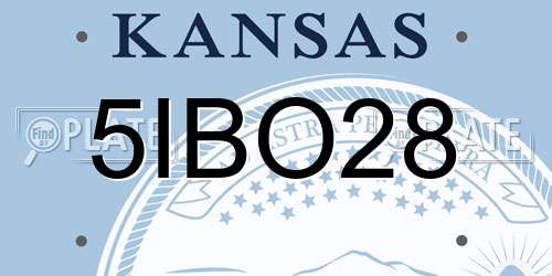 5IBO28 Kansas License Plate
