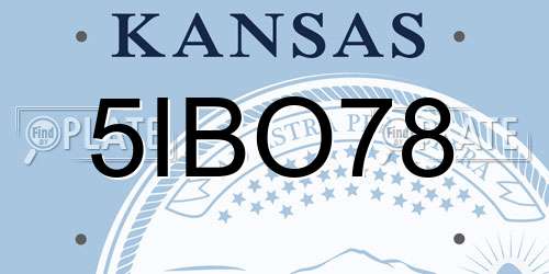 5IBO78 Kansas License Plate