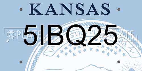 5IBQ25 Kansas License Plate