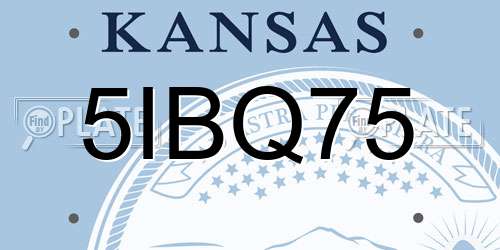 5IBQ75 Kansas License Plate