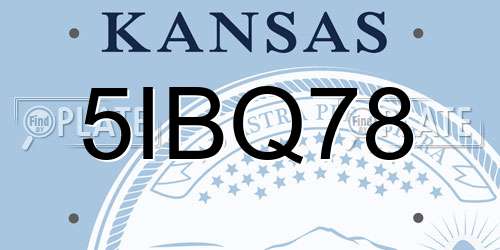 5IBQ78 Kansas License Plate