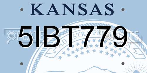 5IBT779 Kansas License Plate