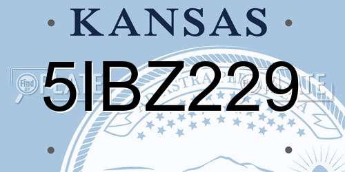 5IBZ229 Kansas License Plate