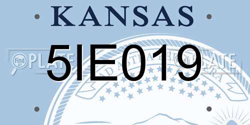 5IE019 Kansas License Plate