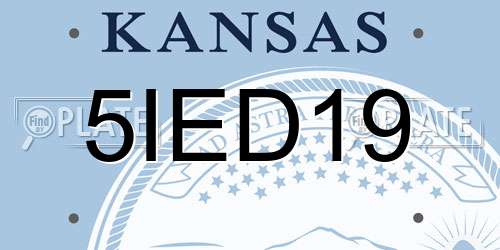 5IED19 Kansas License Plate