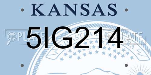 5IG214 Kansas License Plate
