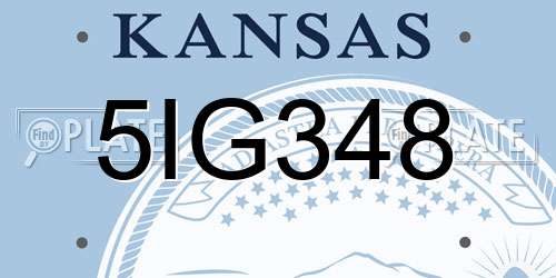 5IG348 Kansas License Plate