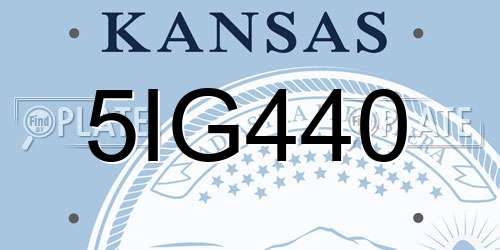 5IG440 Kansas License Plate