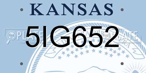 5IG652 Kansas License Plate