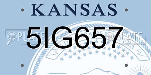 5IG657 Kansas License Plate