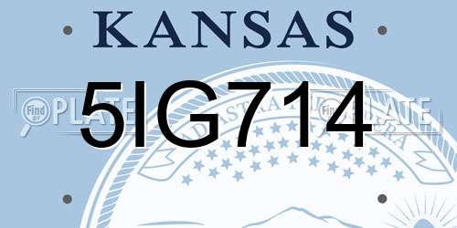 5IG714 Kansas License Plate