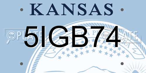 5IGB74 Kansas License Plate